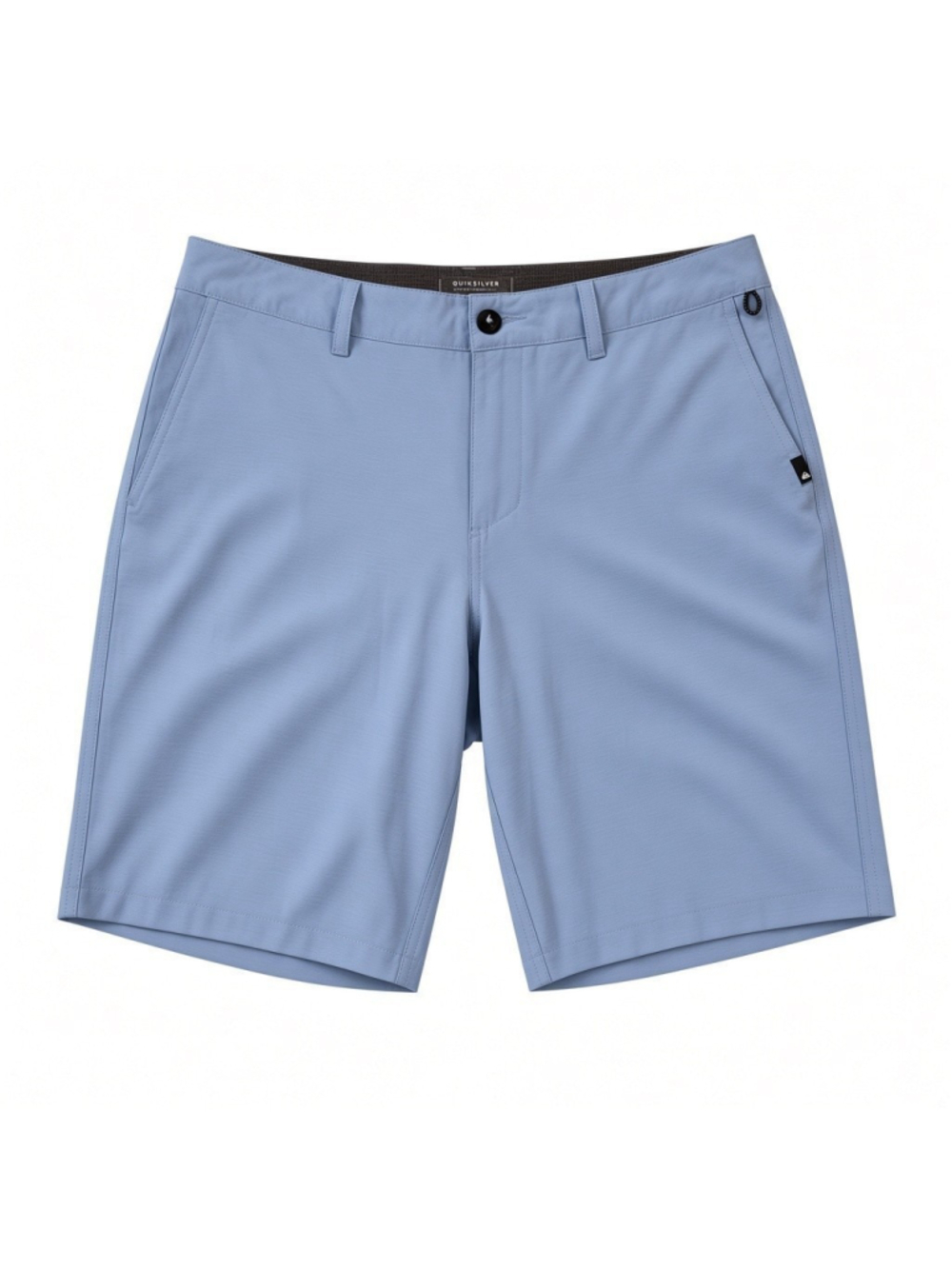 Quicksilver Men 4-way Amphibian Blue Flat Front Shorts Size 34 Inseam 9" Pre-own